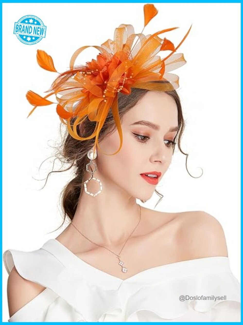 Feather Flower Fascinator Hat Hair Clip Brooch Derby Wedding Tea Party Headpiece